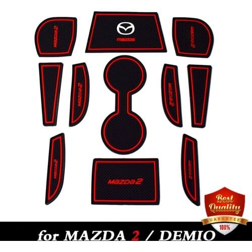 For Mazda 2 Gate slot mat All New Mazda2 Door groove mats Anti Slip Mat Pad/Cup 13pcs 2015-2018