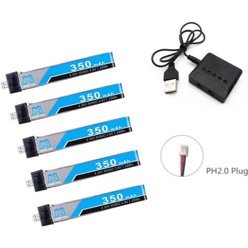 1S 350mAh 3.8V 30C/60C 4.35V HV Lipo battery PH2.0 Plug for 65S UK65 Blade Inductrix UR65 Tiny Whoop Drone