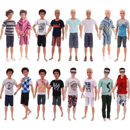 2 Set/Bag Doll Clothes For Ken Barbies Baby Doll Ken Outfit 2-Piece Beach Suit/2-Piece Leisure Sports Suit/2-Piece Pajamas