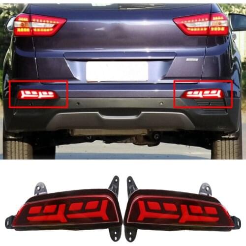 2PCS For Hyundai Creta IX25 2014 2015 2016 2017 Brake Lights rear bumper lamp Turning Signal light Led Reflector driving lights