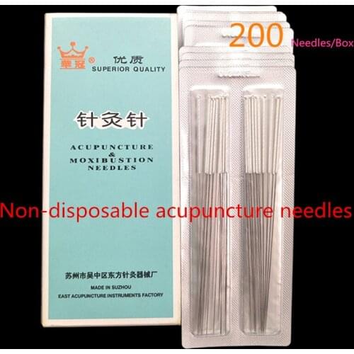 200 pcs Non-Disposable Sterile Acupuncture Needle Reuse Silver Handle Beauty Massage Needle Health Care Massager