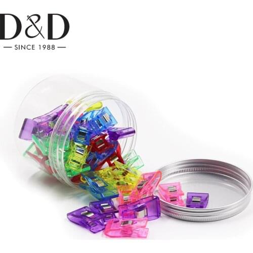 40Pcs Sewing Clips Mixed Quilting Plastic Clips Hemming Garment Clamps with Bottle for Patchwork Fabric Craft DIY Sewing Tools