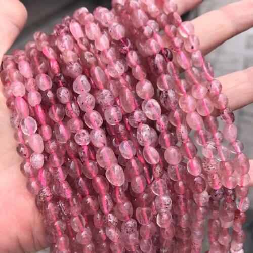 6*8mm Natural Egg Yolk/Strawberry Quartz/Tiger Eye/ Amazonite/Black Rutilated/Amethysts Stone Beads DIY Jewelry Making Beads