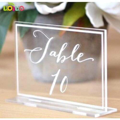 Party supply custom printed acrylic table number cards table names cards with stand/holder