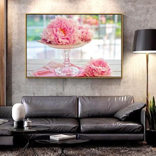 Artcozy Oil Canvas Painting pink_peonies For Home Decoration Wall Art