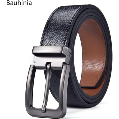 Bauhinia 2021 New Mens Luxury Pin Buckle Belt 105-125cm Youth Leisure All-match Leather 3.3cm Business Belt