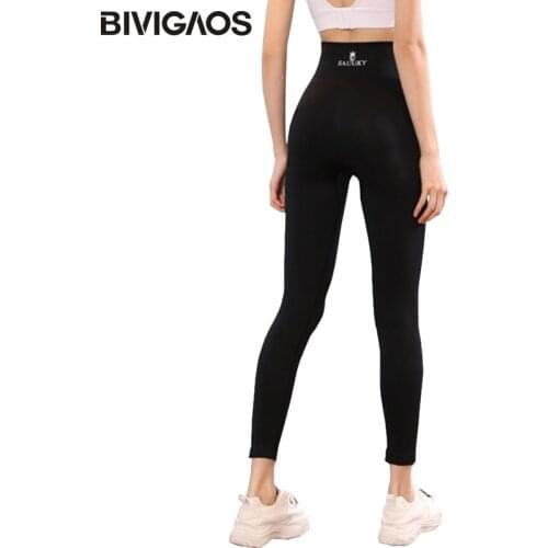 BIVIGAOS Body Shaper Flower Fat Burning Sleep Pants High Elastic Sport Fitness Leggings Women Black Shaping Push Up Leggings