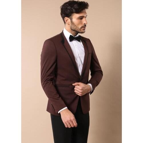 Burgundy Shawl Lapel Tuxedo Wessi