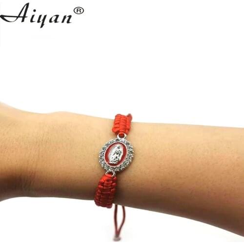 12 Pieces Oval Virgin Maria And Father Spot Drill Hand-Woven Bracelet Can Worn By Men And Women As Gifts Or Prayer
