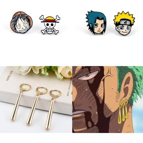 ONE PIECE Boa Hancock Roronoa Zoro Sauron gold earrings hot anime Naruto Potara drop dangle earrings eardrop