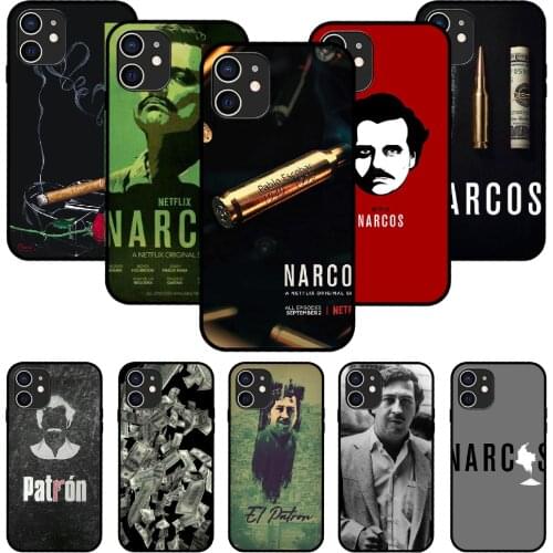 For iPhone 11 12 8 Plus Mini Pro X XR XS Max 4 5 7 6 6S 8 SE Phone Case Black Cover Coque Luxury Pablo Escobar Drug lord
