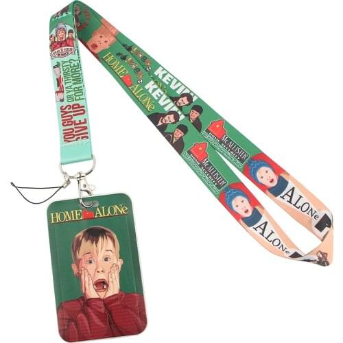 ER651 Funny Movie Home Alone Fashion Lanyards ID Badge Holder Bus Pass Case Cover Slip Bank Credit Card Holder Strap Cardholder