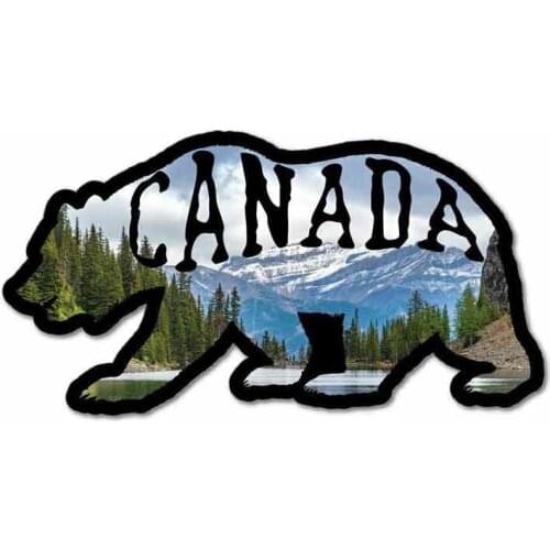 Fuzhen Boutique Decals Exterior Accessories Canada Bear Mountains Trees River Camping Hike Cartoon Car Stickers Vinyl JDM Bumper