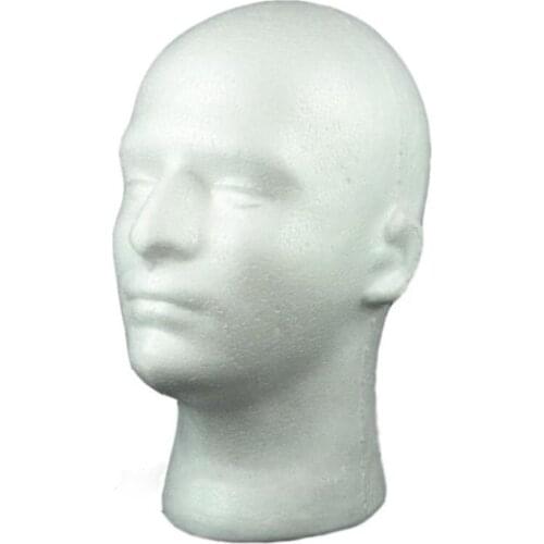 2021 NEW Male Mannequin Head White Styrofoam Foam Head Cosmetics Model Wig Display Glasses Hat Headset Display Stand Rack