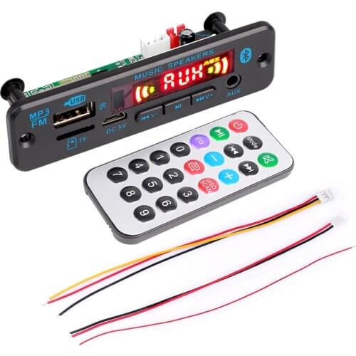 Kebidu Wireless Bluetooth 5.0 Audio Decoder Board USB TF FM Radio Module DC 5V 12V Car MP3 Player Support MP3/WMA /WAV/FLAC/APE