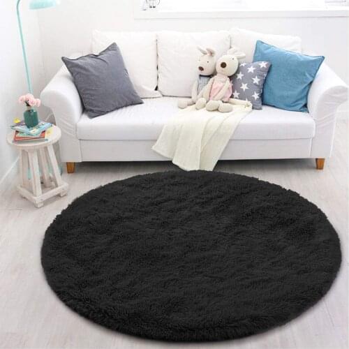 Round Fluffy Area Rug for Bedroom Soft Shaggy Carpet Circle Plush Floor Carpet for Babies Room Decor Fuzzy Nursery Room Rug