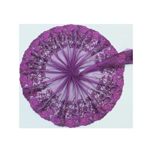 2 yards purple polyester mesh polyester silk lace embroidery lace car Barbie skirt swing diy headwear clothing accessories 22CM