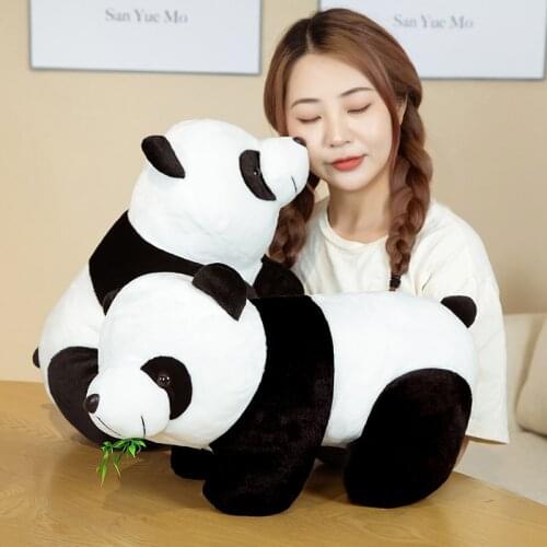 30-70cm Cute Panda Plush Toys Lovely Pillow Panda with Bamboo Leaves Stuffed Soft Animal Bear Nice Birthday Gift for Children