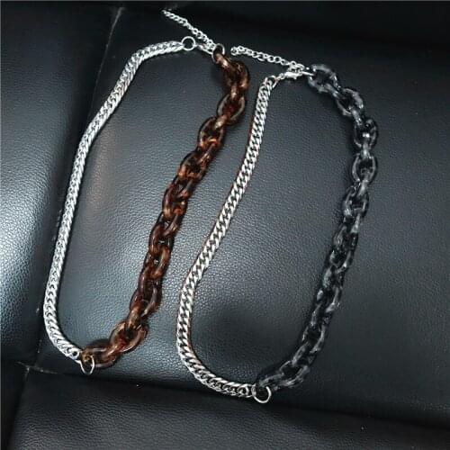 Fashion New Hip Hop Bar Cuban Necklace Hiphop Stainless Steel and Yake Lat Men’s Necklace hot sale