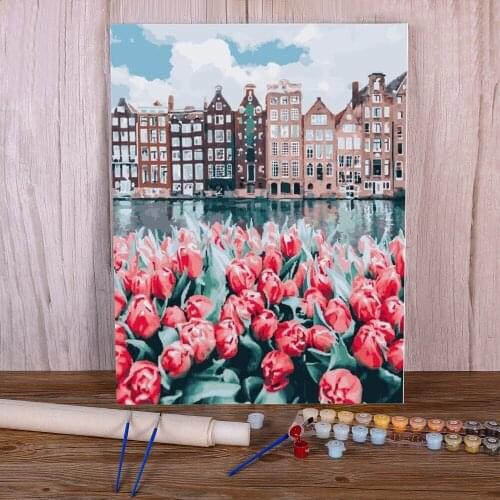 Scenery Landscape DIY Paint By Numbers Package Acrylic Paints 40*50 Paiting By Numbers Loft Wall Picture Children Handicraft