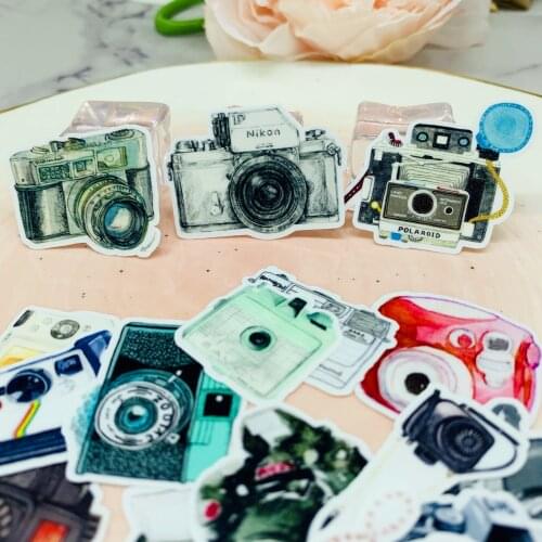 35PCS Retro camera mini Stickers Crafts And Scrapbooking stickers book Student label Decorative sticker DIY Stationery