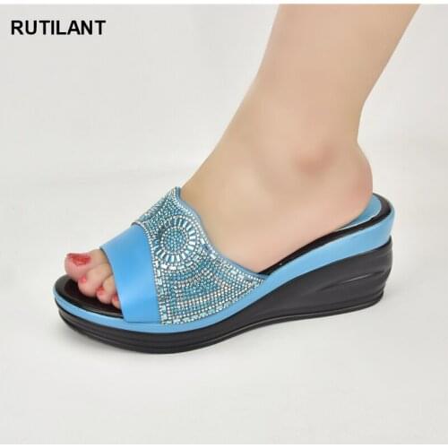 New arrival womens shoes African womens shoes decorated with rhinestones Low-heeled Italian party high-heeled shoes