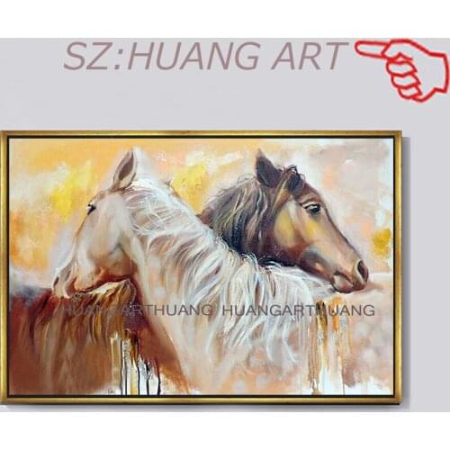 Original high quality animal large murals decorative wall oil painting samples of art lovers horse the lobby of the hotel