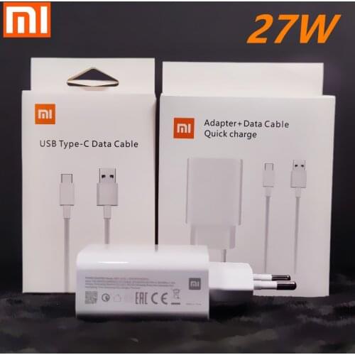 Orginal Xiaomi 27W charger Fast charge adapter 3A type C cable For Xiaomi 9 9T PRO mi 10 K30 PRO note 7 8 9s