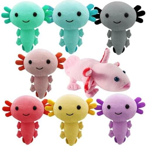 20cm Kawaii Axolotl Plush Toy Cartoon Cute Animal Stuffed Plushie Doll For Kids Birthday Christmas Halloween Gifts