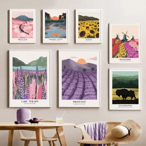 Sunflower Lavender Tulip Maple Leaf Bull Wall Art Canvas Painting Nordic Posters And Prints Wall Pictures For Living Room Decor