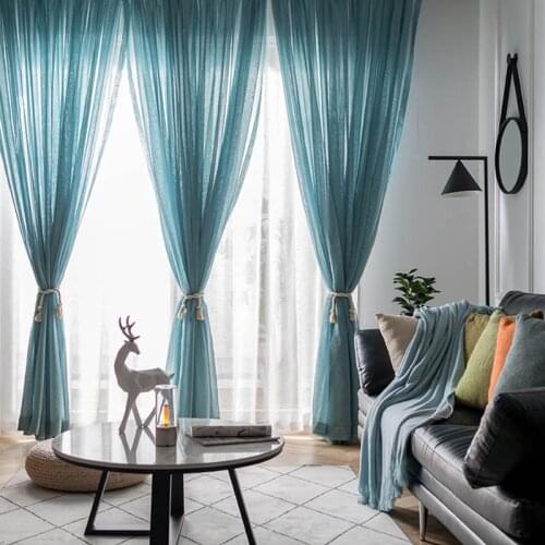 Multi-color Curtains Sheers for Living Room Bedroom Japanese Kitchen Decorations Window Treatment White Sheer Voile