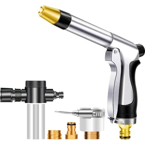 Adjustable Water Gun Garden Hose Nozzle and Spray Nozzle High Pressure Washer Car Wash Foam Pot Watering Flower Washing Tool