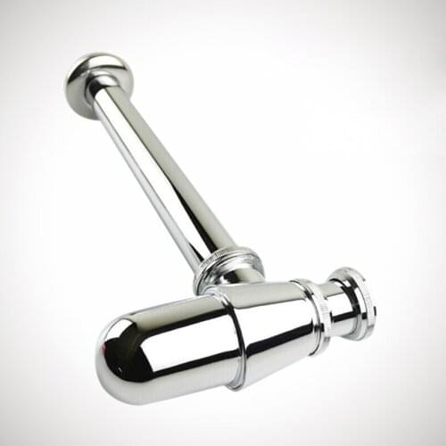 Luxurious P-Trap Old Style Solid zinc alloy Wall Siphon Bottle Trap With Basin Pop Up Waste Plumbing Tube Factory Direct