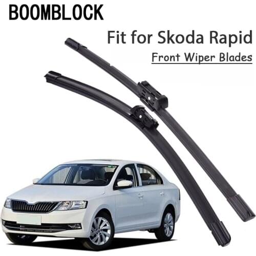 BOOMBLOCK 2PCS High Quality Front Windshield Wiper Blades For Skoda Rapid 2017 2016 15 14 13 2012 Accessories