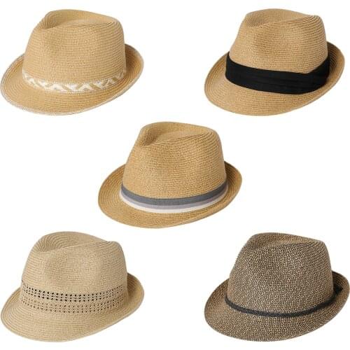 Comhats Summer Straw Fedora For Men Women Short Brim Beach Panama Cuban Sun Hat Packable Foldable Kentucky