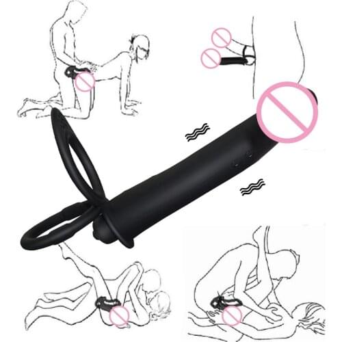 Double Penetration Vibrator Sex Toys Penis Strapon Dildo Vibrator Strap On Penis Anal Plug for Man Adult Sex Toys for Beginner