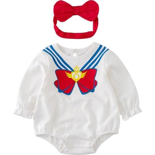 Vlinder Baby Clothes Baby Girl Rompers Bodysuits Newborn Clothes Pure Cotton Striped Rompers Infant Bodysuit 2PCS Sets