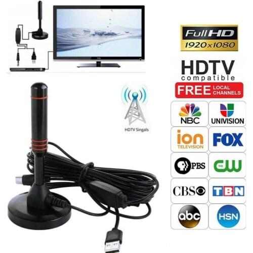 Indoor TV Antenna 200 Miles HDTV 1080P DVB-T DMB-T CMMB Antenna Portable Antenna Satellite Dish With F And TV Male Connector