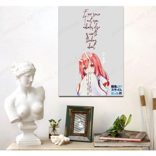 Japanese Classic Anime Reincarnated Slime Poster Nordic Modern Canvas art Beautiful Girl Oil Painting wall picture Living Room D
