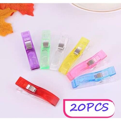 20PCS Big Size Clips Multicolor Baling Fixed Axe Clips Positioning Plastic Sewing Clip Needlework Quilting Accessories Knitting