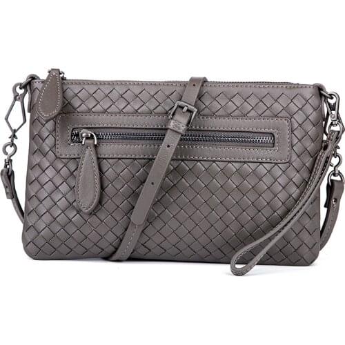 Womens Shoulder Bag Luxury Brand Fashion Woven Bag High Quality Sheepskin Messenger Bag Mobile Phone Bag Clutch Wallet New