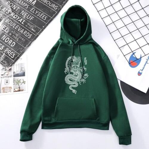 Women Hip Hop Halloween Hoodie Retro Dragon Chinese Style Sweatshirt Cosplay Fleece Hoodie Spring Casual Cheap Oversize Pullover
