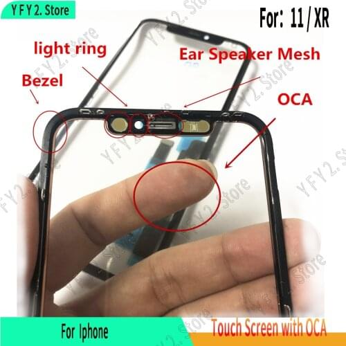 1/5pcs Tested Original LCD Touch Panel Digitizer Sensor Glass With Frame + OCA Film Glue For iPhone XR 11 Screen Cover Repairing