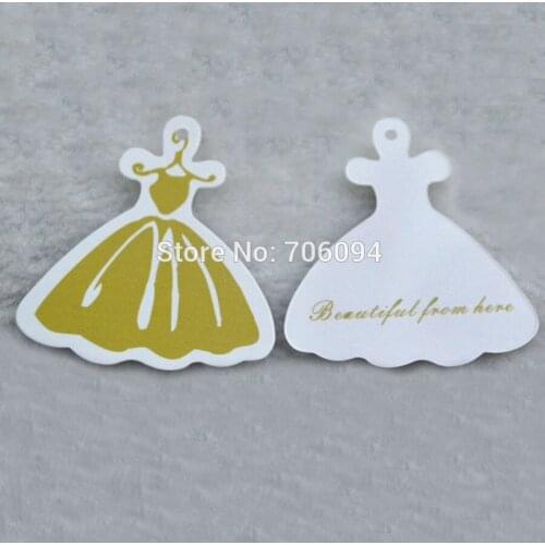 1000pcs/lot,Dress Die Cut shape Garment hang tag,custom hang tag/lable available need extra cost