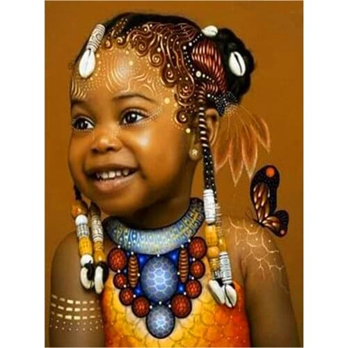5D diamond painting full diamond new African teenager mosaic embroidery decoration home decoration