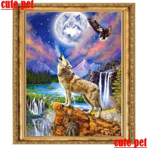 DIY Diamond Painting Wolf animal Diamond Painting Cross Stitch No Frame Embroidery Home Decor Diamond Mosaic Gift 3d wallpaper