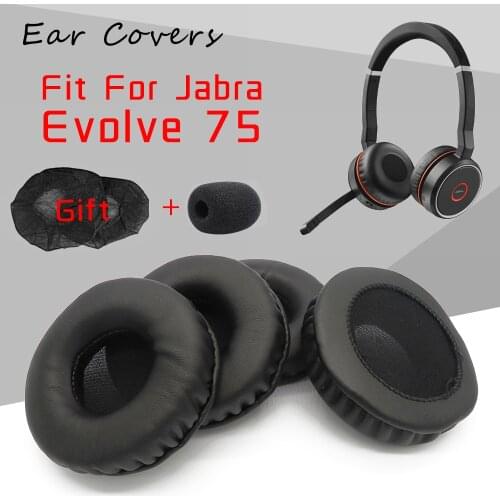 Ear Pads For Jabra Evolve 75 Headphone Earpads Replacement Headset Ear Pad PU Leather Sponge Foam