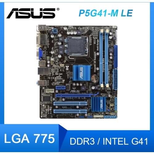ASUS P5G41-M LE Desktop Motherboard LGA 775 DDR2 8GB Core 2 Extreme Core 2 Duo Pentium Dual Processors USB2.0 uATX Motherboard