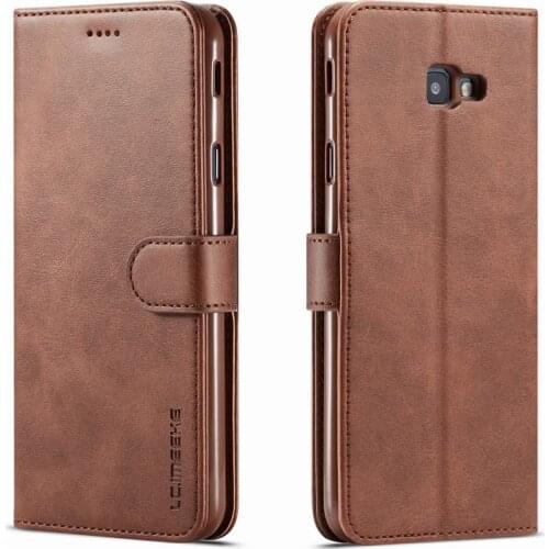 Cover Case For Samsung Galaxy J4 J6 Plus Luxury Magnetic Flip Stand Business Leather Phone Case For Samsung J 4 6 Plus Bag Coque
