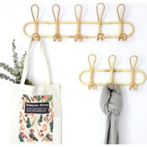 Wood robe hook clothes hanger home storage kitchen towel rack bathroom towel rack